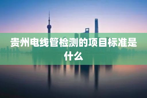 贵州电线管检测的项目标准是什么