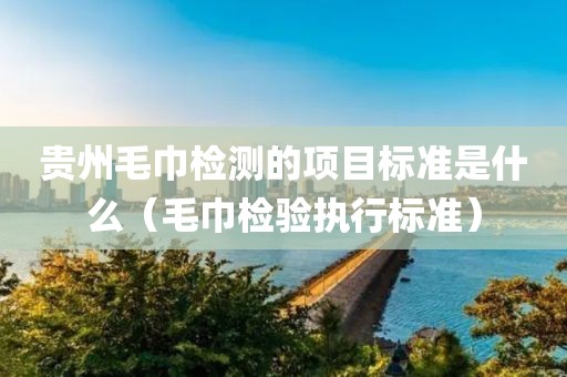 贵州毛巾检测的项目标准是什么（毛巾检验执行标准）