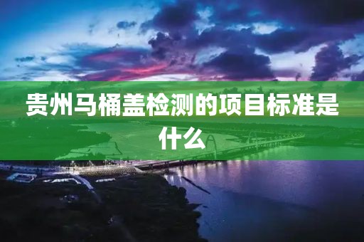 贵州马桶盖检测的项目标准是什么